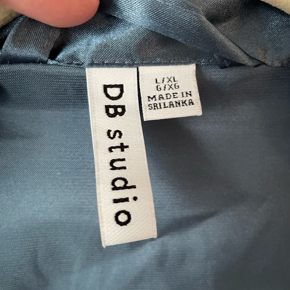DB Studio Dusty Blue Satin Robe - Picture 4 of 5